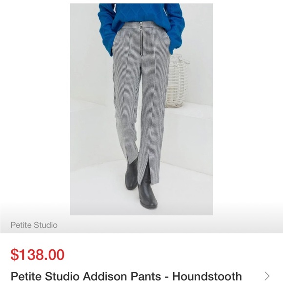 Petite Studio Houndstooth Addison Pant NWT - Picture 8 of 9
